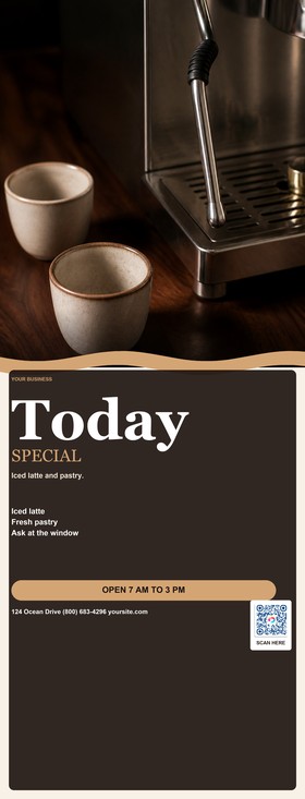 Cafe Hours template for Banner stands personalizados | 55printing