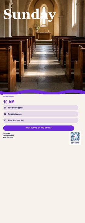 Church Welcome template for Banner stands personalizados | 55printing