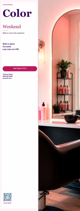 Salon Weekend template for Banner stands personalizados | 55printing