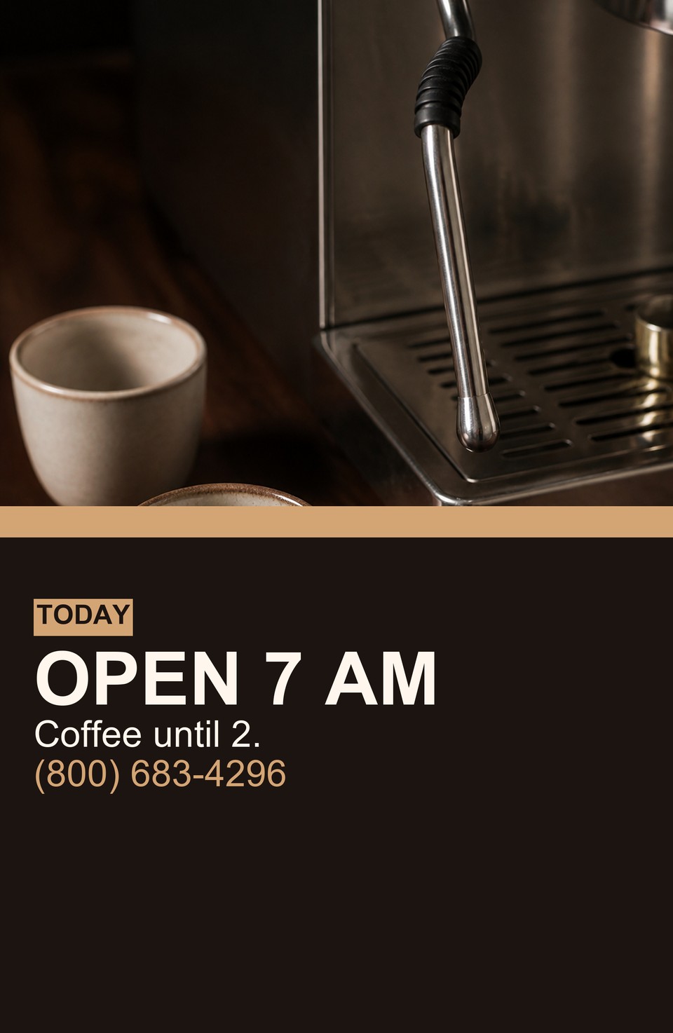 Cafe Hours template for Catalog Printing