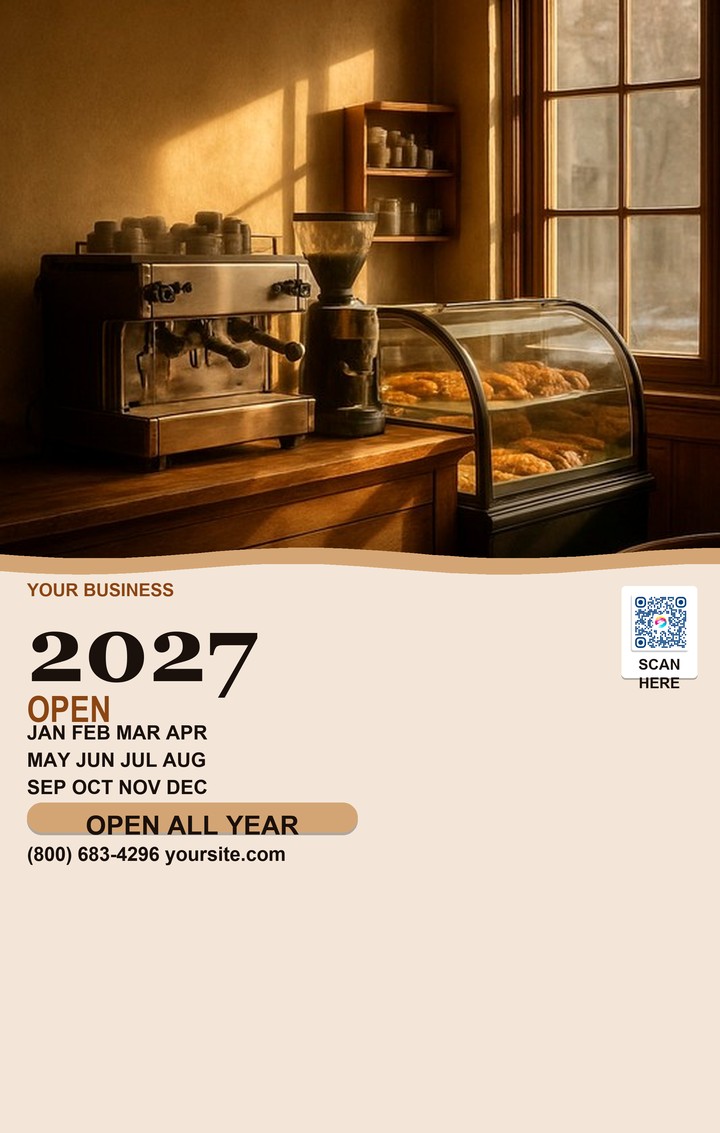 Cafe Year template for Calendarios personalizados impresos | 55printing