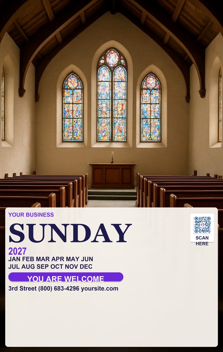 Church Year template for Calendarios personalizados impresos | 55printing