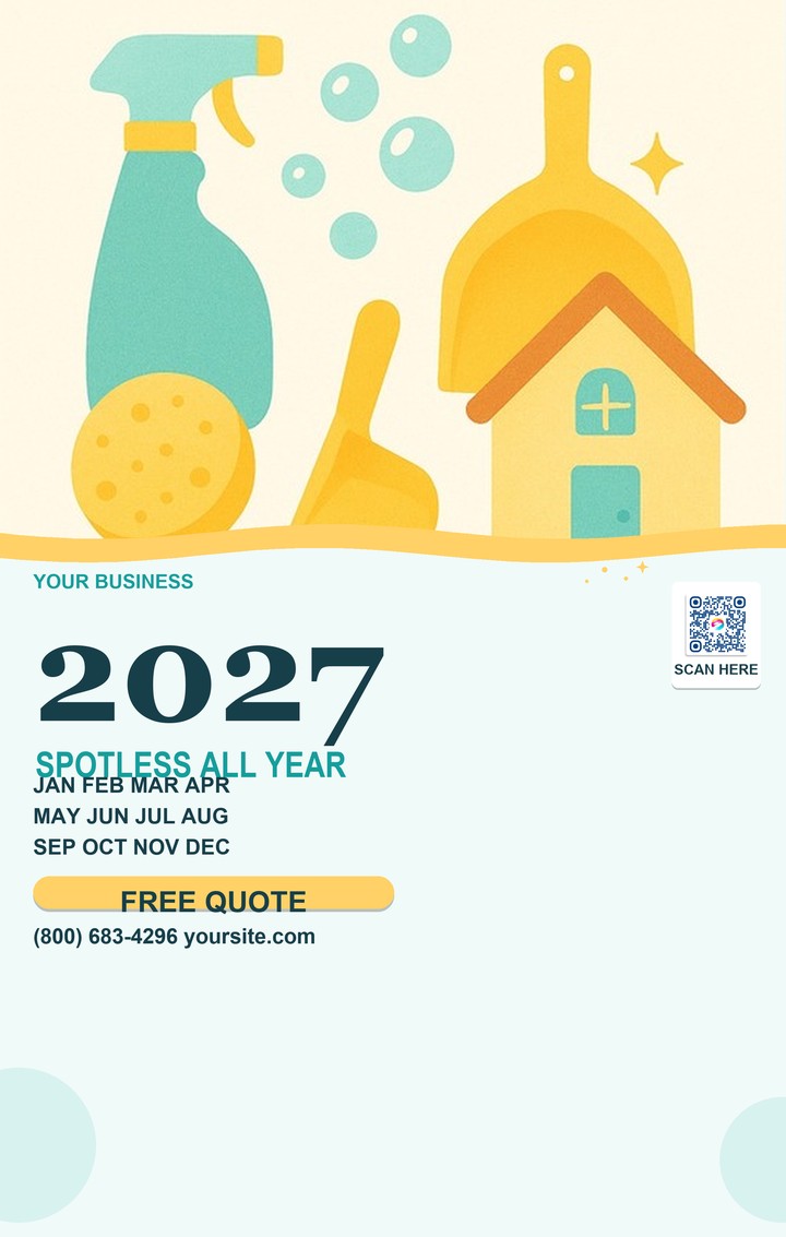 Clean Year template for Custom Calendar Printing 2027
