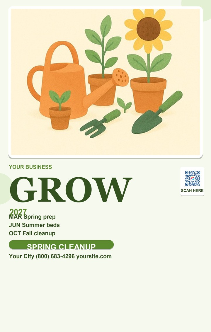 Garden Year template for Custom Calendar Printing 2027