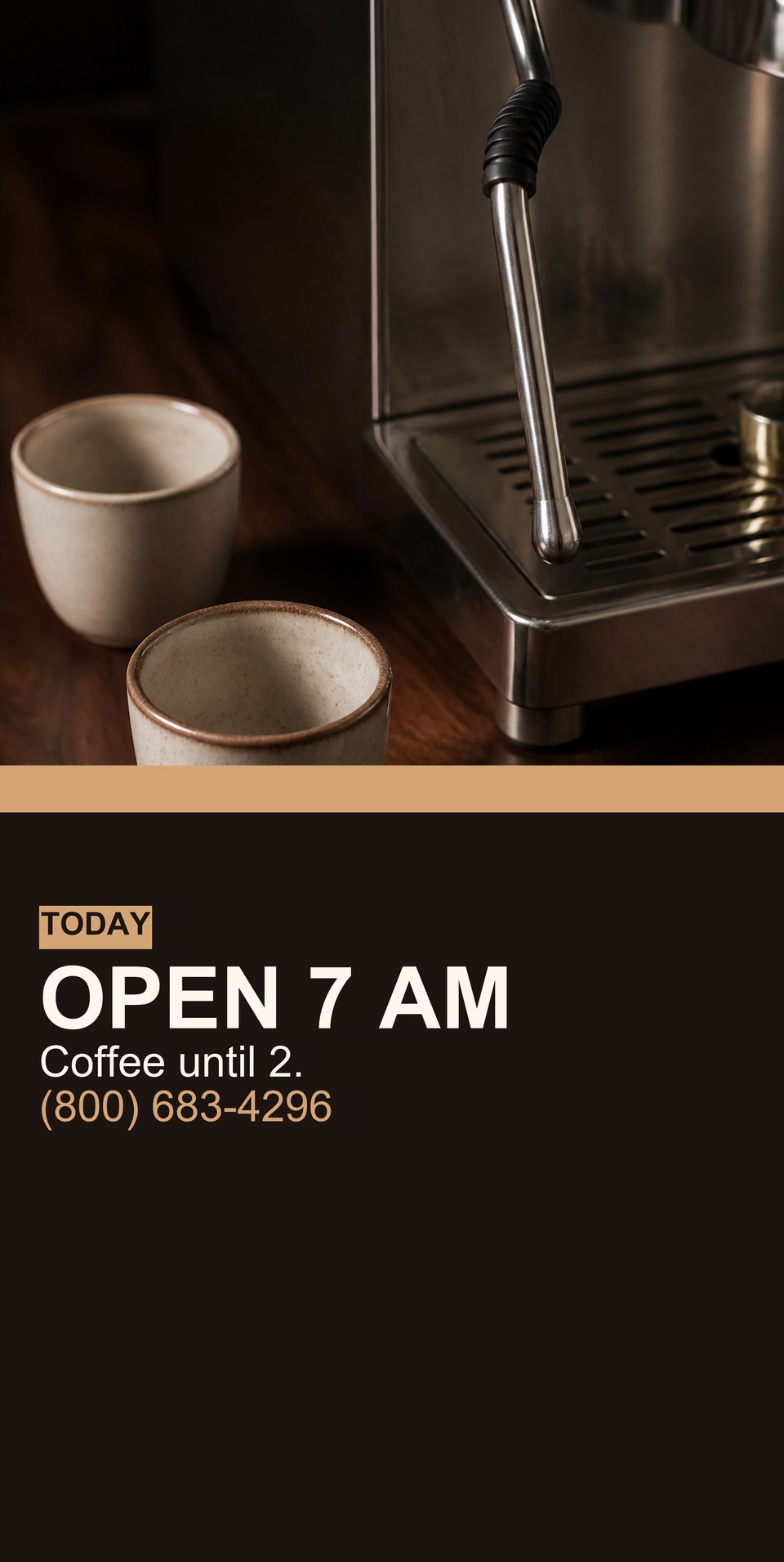Cafe Hours template for Imanes personalizados para vehículos | 55printing