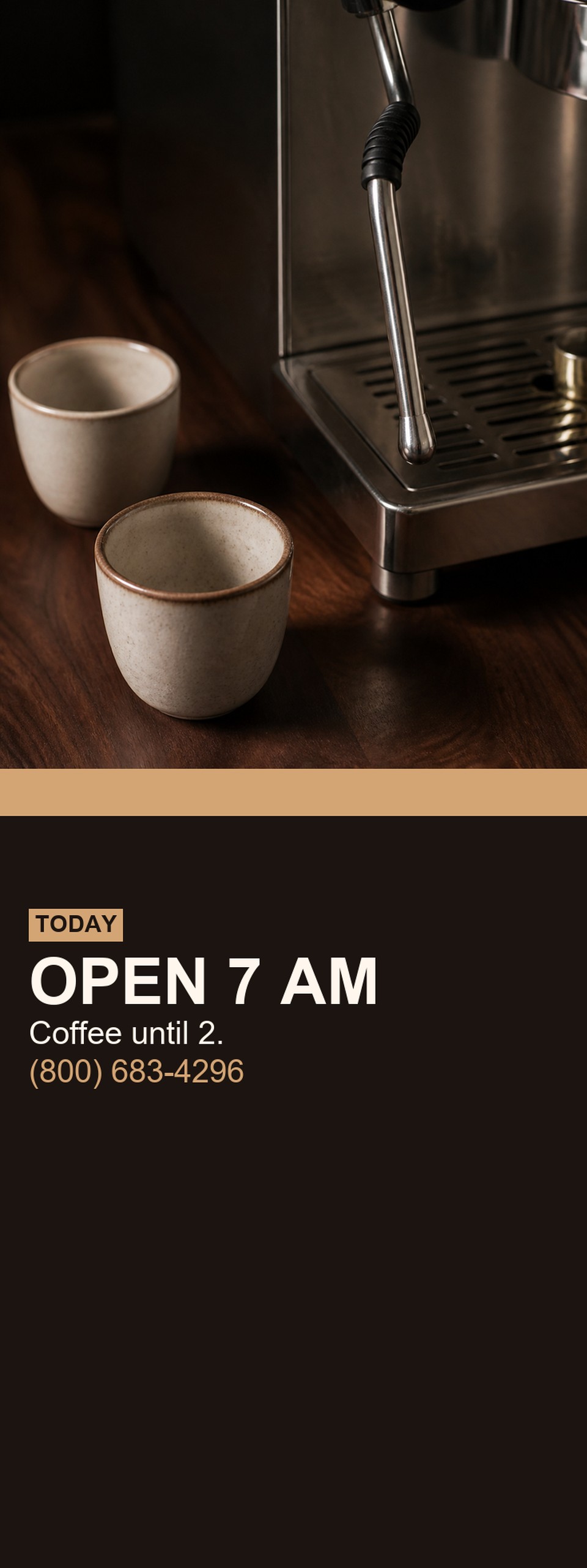 Cafe Hours template for Event Tickets