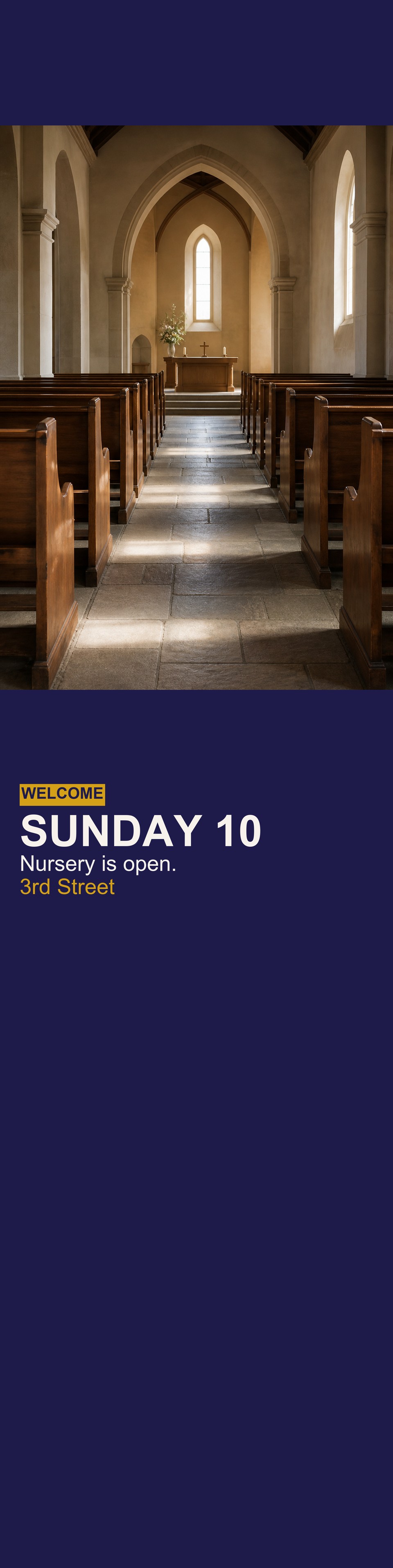 Church Welcome template for Banderas feather personalizadas | 55printing