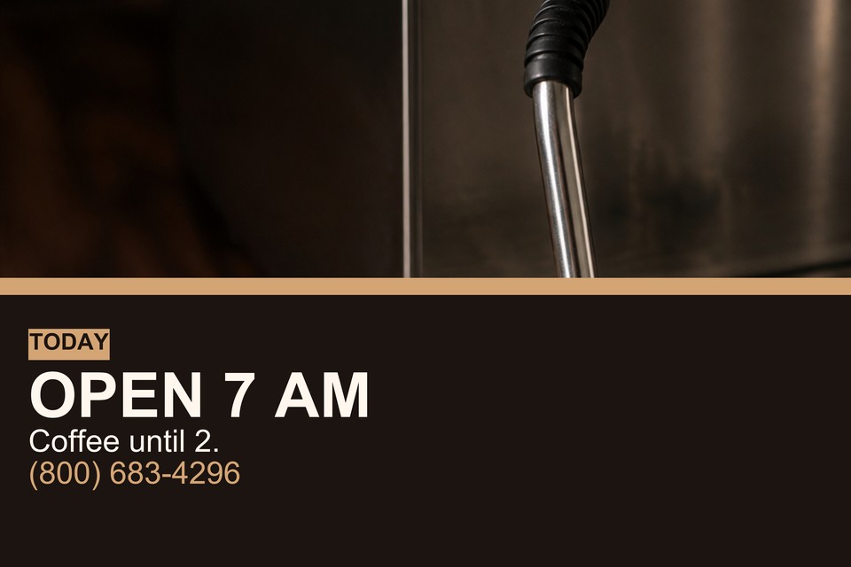Cafe Hours template for Banderas personalizadas económicas | 55printing