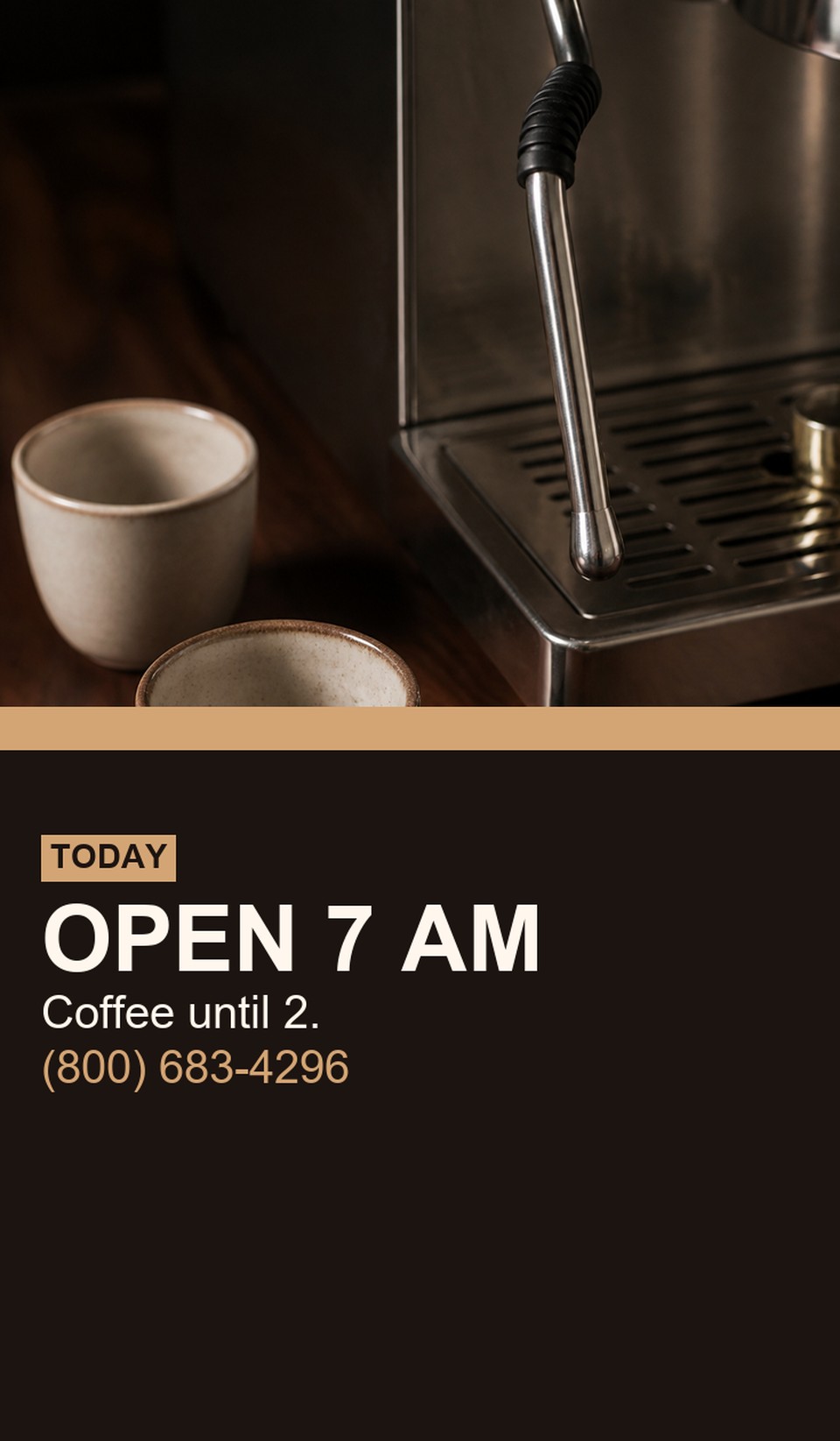 Cafe Hours template for Tarjetas plegadas tamaño negocio | 55printing