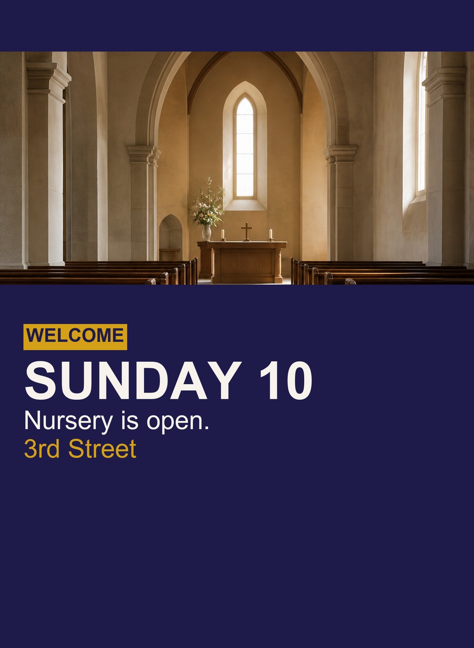 Church Welcome template for Gift Certificates