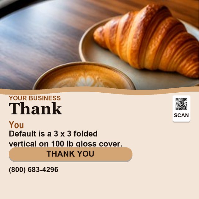 Cafe Hours template for Greeting Card Printing