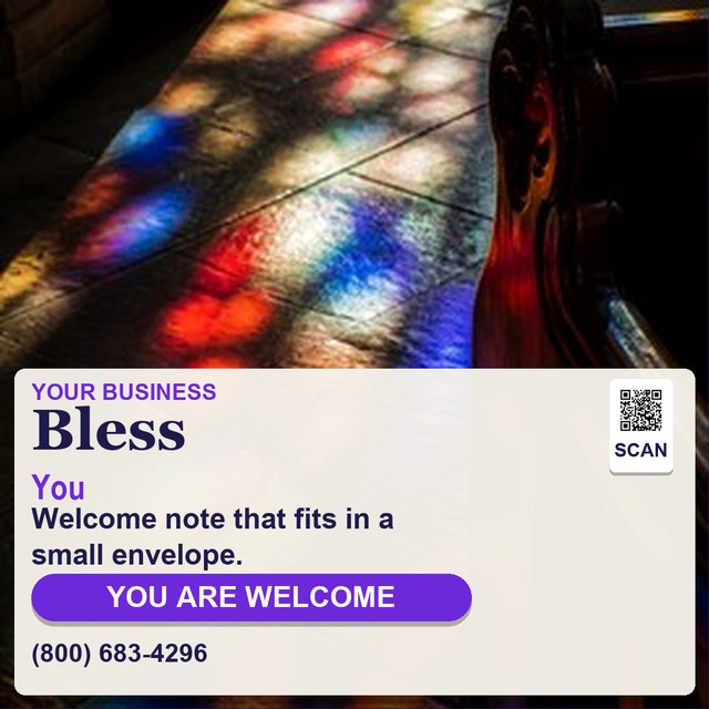 Church Welcome template for Greeting Card Printing