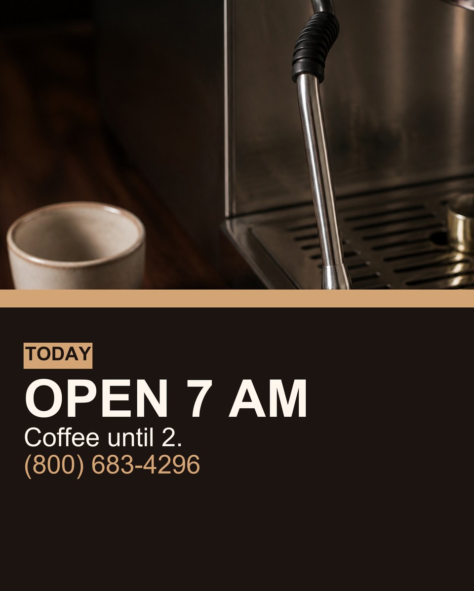Cafe Hours template for Digital Poster Printing