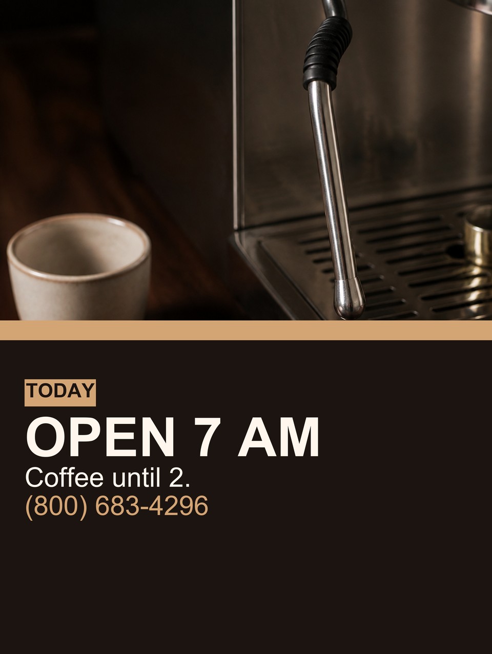 Cafe Hours template for Presentation Folder Printing
