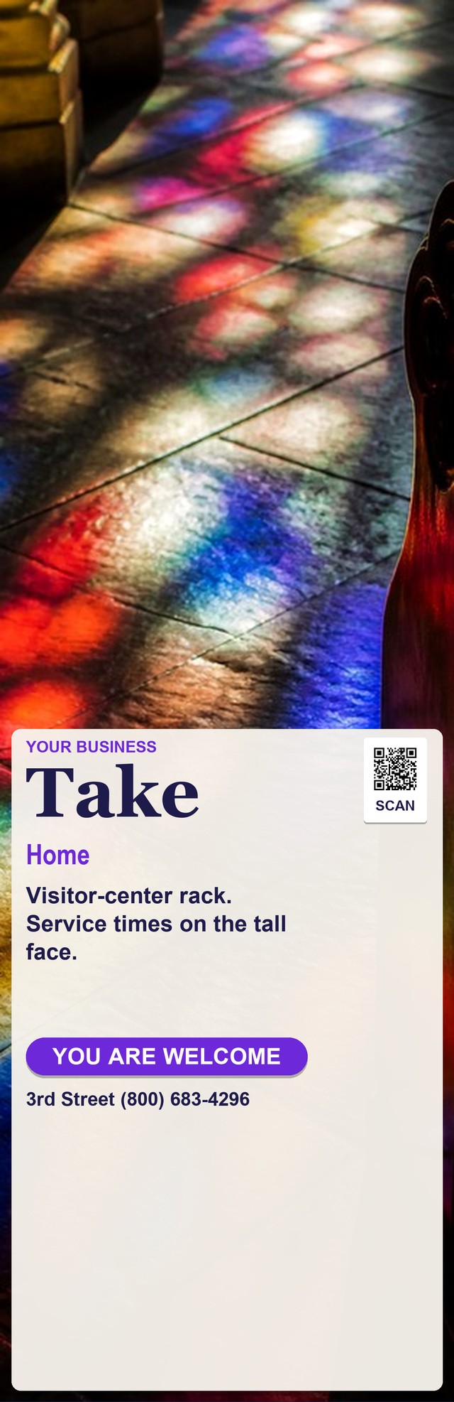 Church Welcome template for Rack Card Printing