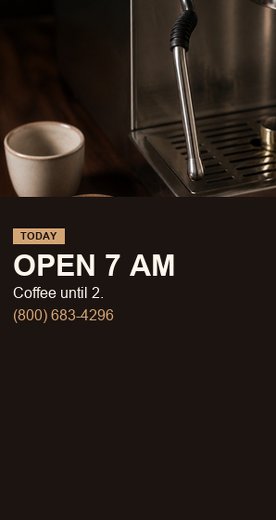 Cafe Hours template for Etiquetas ovaladas en rollo | 55printing