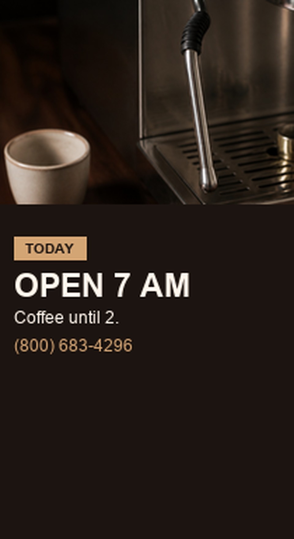 Cafe Hours template for Etiquetas rectangulares en rollo | 55printing