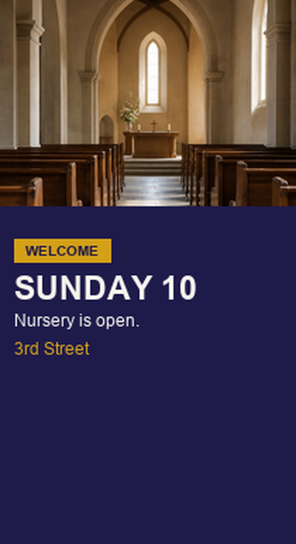Church Welcome template for Etiquetas rectangulares en rollo | 55printing