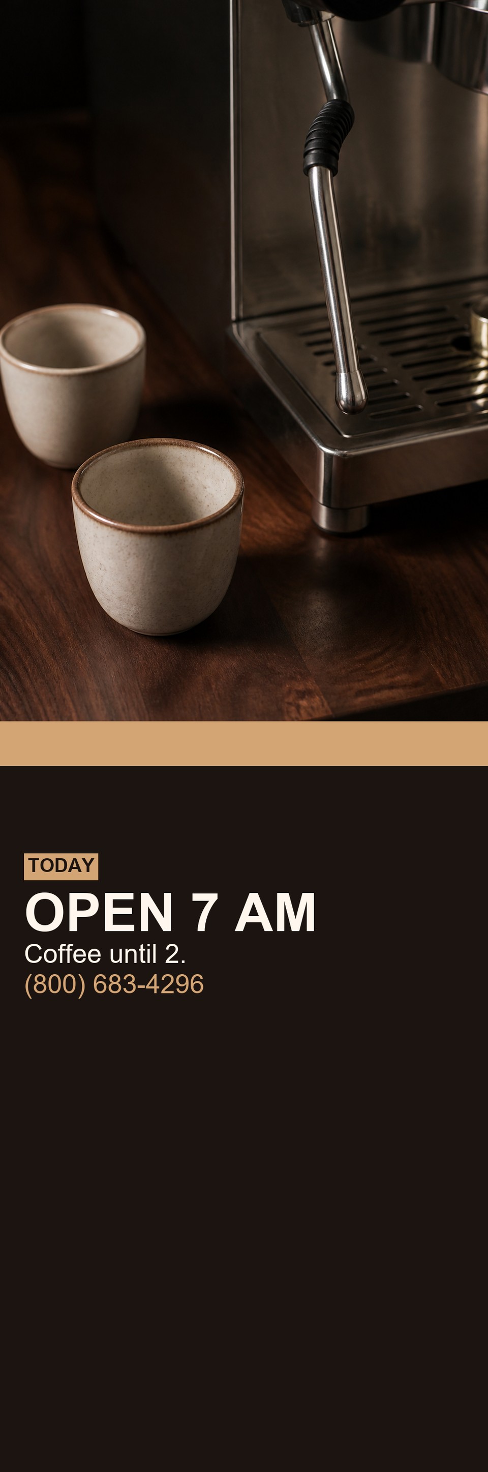 Cafe Hours template for Hojas de venta personalizadas | 55printing