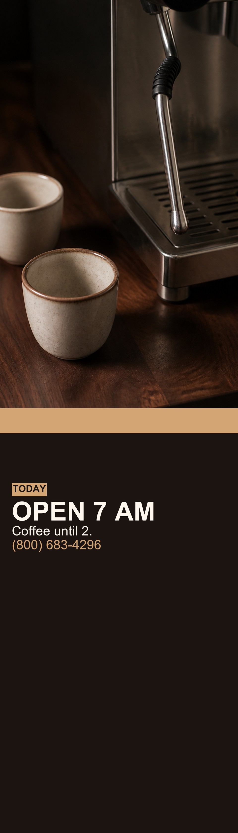 Cafe Hours template for Teardrop Flags