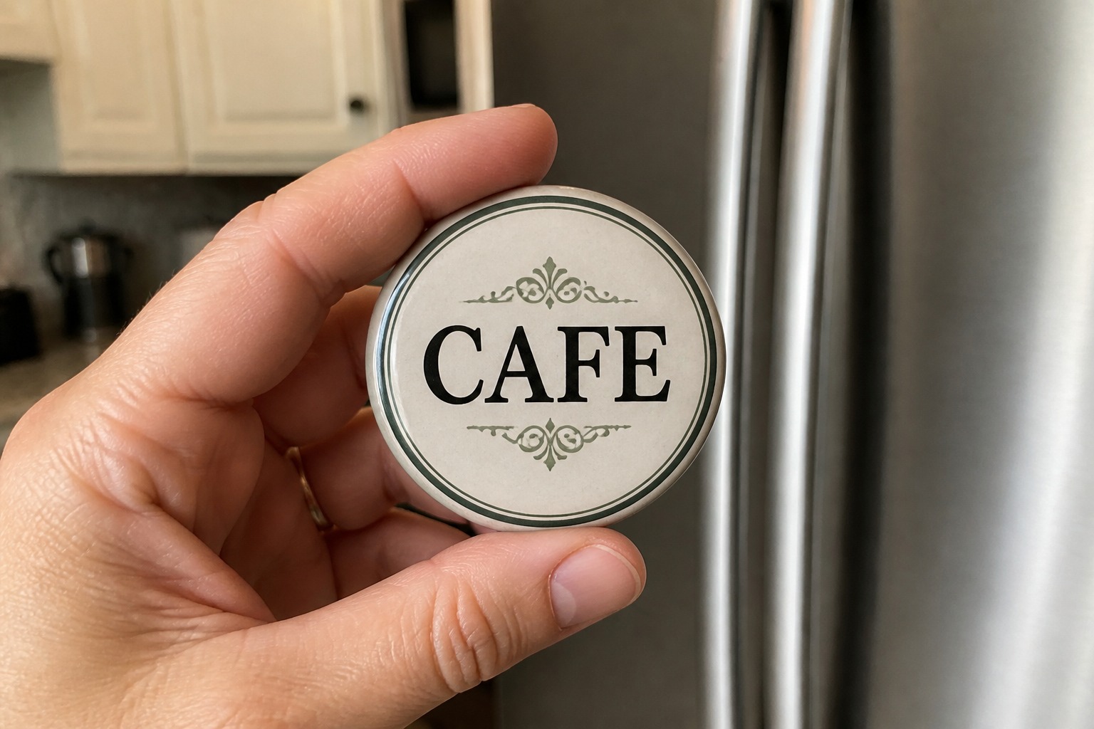 Custom Magnets: held in hand for scale, 55printing product photo