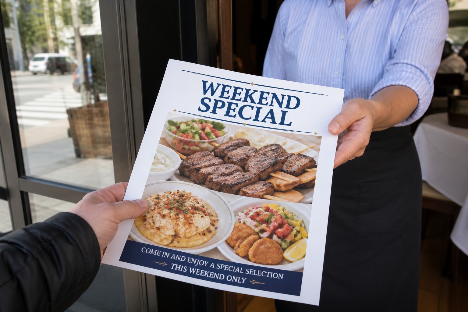 Digital Fast Flyers: held in hand for scale, 55printing product photo