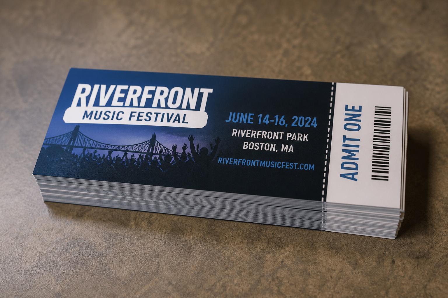 Event Tickets: stack of finished prints, 55printing product photo