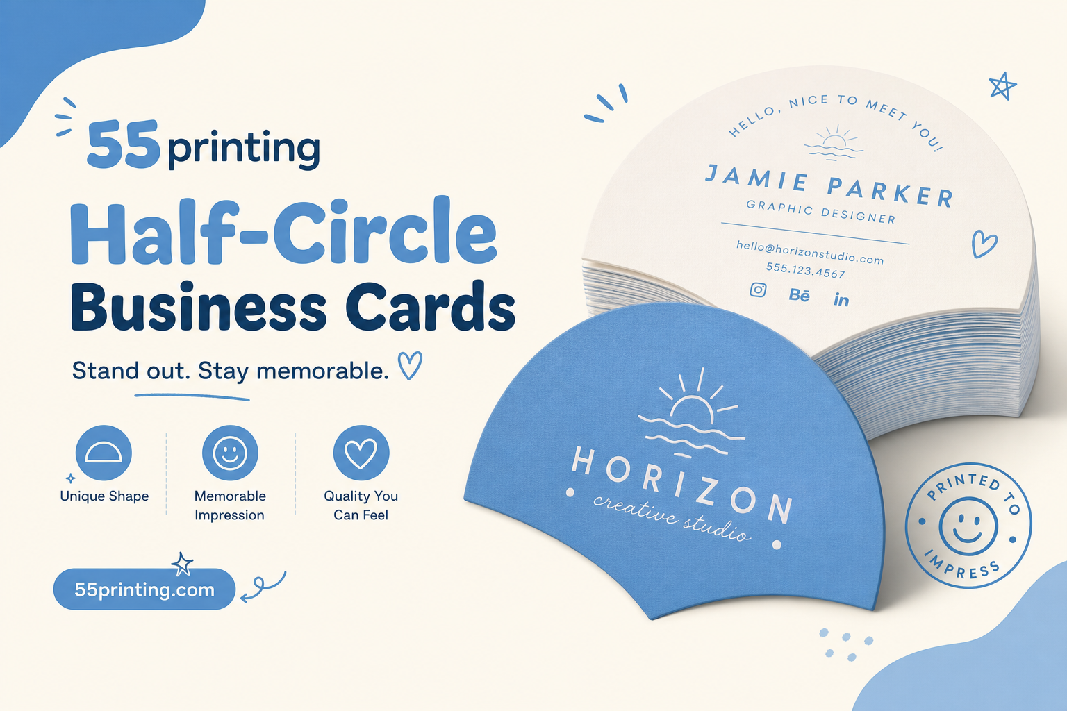 Half-Circle Business Cards