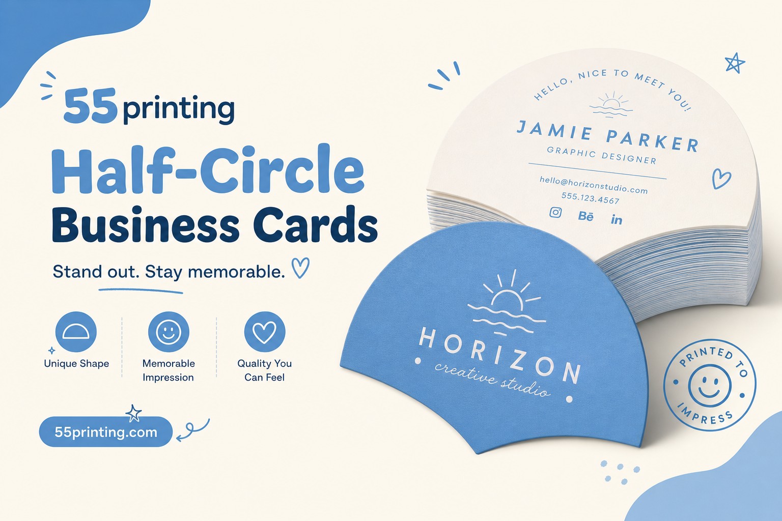 Half-Circle Business Cards