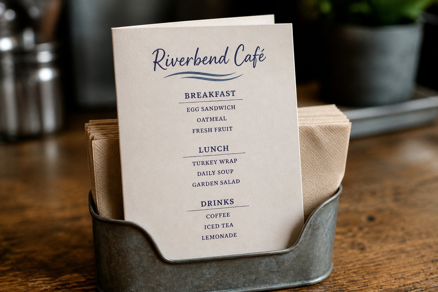 Mini Menus: folded printed pieces stacked, 55printing product photo