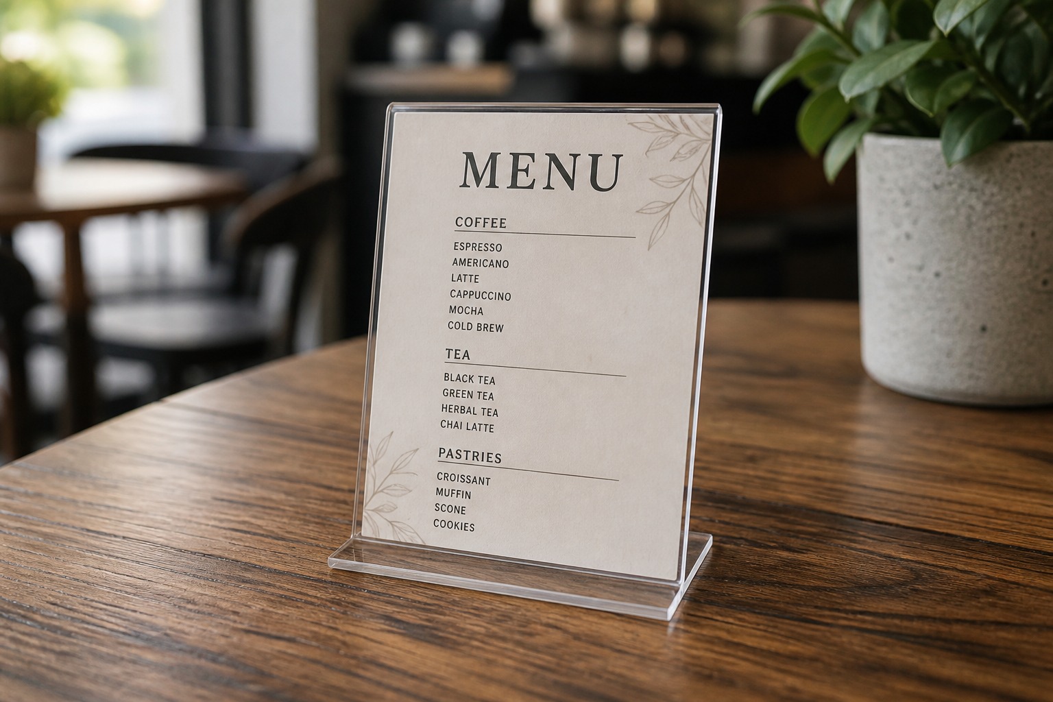 Mini Menus: table, 55printing product photo