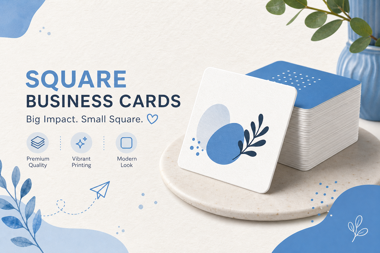 Square Business Cards Printing by 55printing