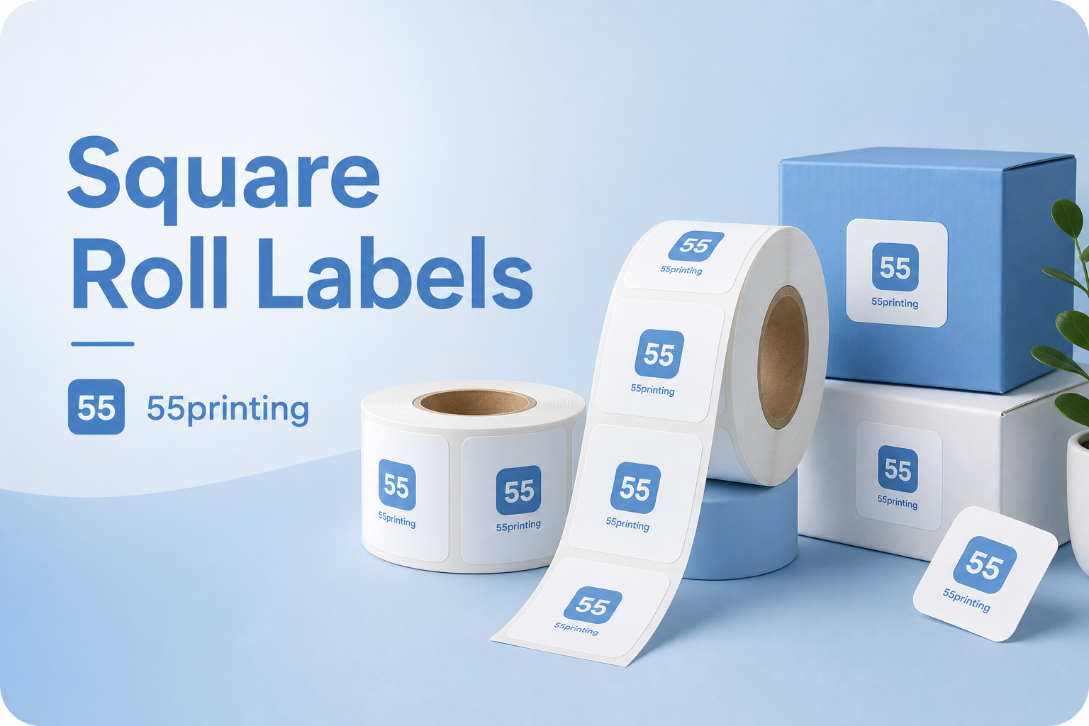 Square Rounded Corners Roll Labels by 55printing