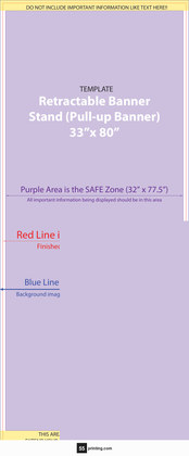 55printing Bannerstands 33inx80in V Download Template Guideline - Banner Stands