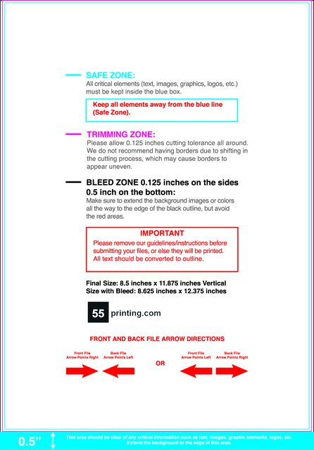Retractablebanner 8.5inx11.875in V Front guideline preview