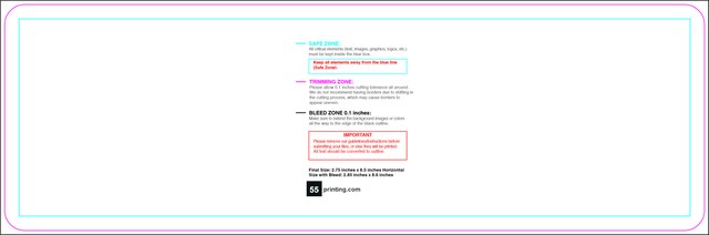 Bookmark 2.75inx8.5in H Round Front guideline preview