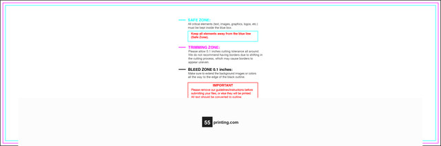 55printing Bookmark 2.75inx8.5in H Download Template Guideline - Bookmarks