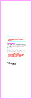 55printing Bookmark 2.75inx8.5in V Download Template Guideline - Bookmarks