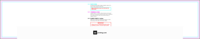 55printing Bookmark 2inx10.5in H Download Template Guideline - Bookmarks