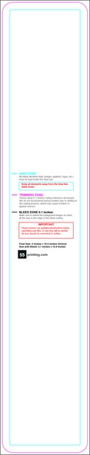 Bookmark 2inx10.5in V Round Front guideline preview