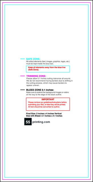 Bookmark 2inx4in V Front guideline preview