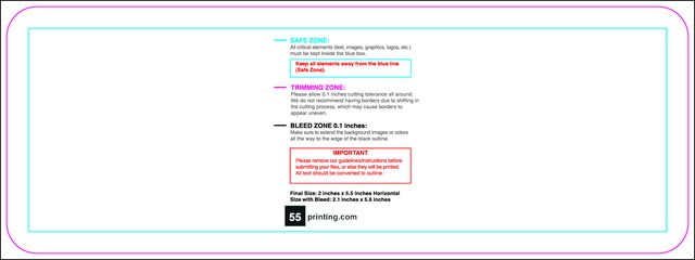 Bookmark 2inx5.5in H Round Front guideline preview