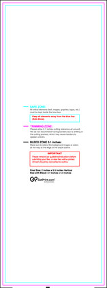 55printing Bookmark 2inx5.5in V Download Template Guideline - Bookmarks