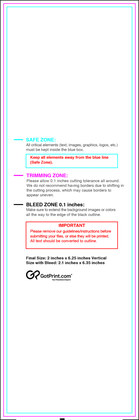 55printing Bookmark 2inx6.25in V Download Template Guideline - Bookmarks