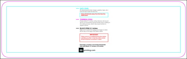 Bookmark 2inx6.5in H Round Front guideline preview