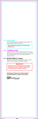 55printing Bookmark 2inx6.5in V Download Template Guideline - Bookmarks