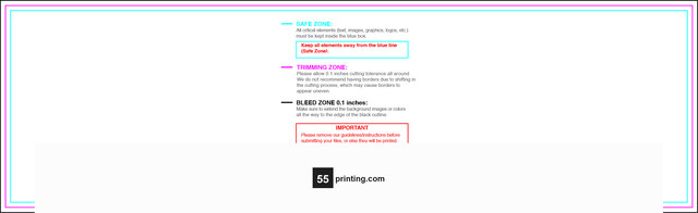 55printing Bookmark 2inx6.75in H Download Template Guideline - Bookmarks