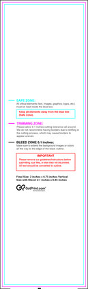 55printing Bookmark 2inx6.75in V Download Template Guideline - Bookmarks