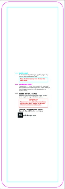 Bookmark 2inx6in V Round Front guideline template 2" × 6" JPG