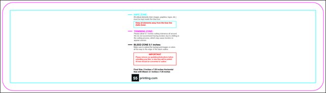 Bookmark 2inx7.25in H Round Front guideline preview